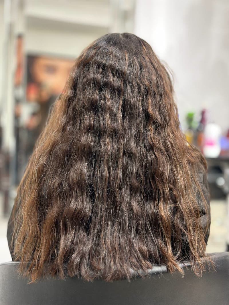 Before: dry, frizzy hair