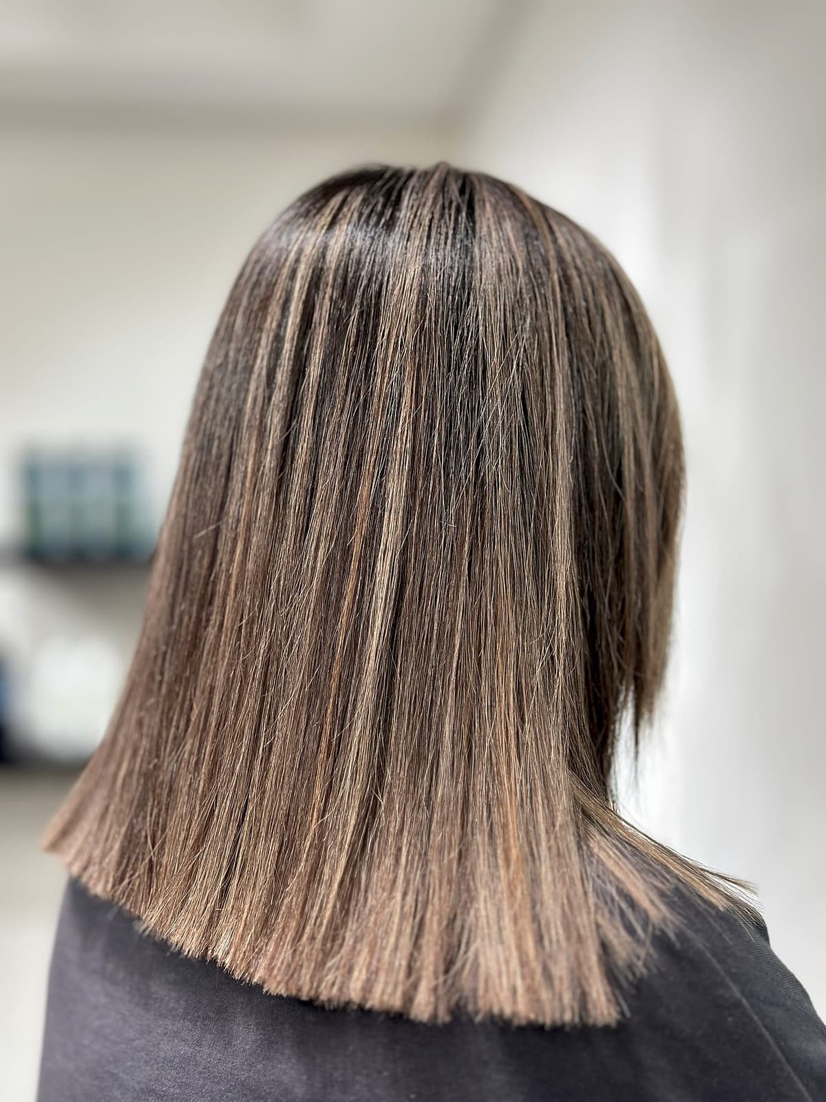 Long brunette hair colour Marbella hair salon