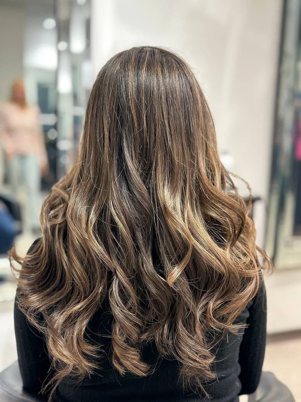 Wavy balayage hair colour result Marbella